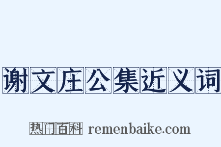 谢文庄公集近义词是什么意思的图片